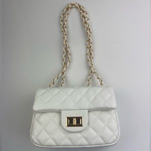 Nove White Quilted Vegan Leather Crossbody Bag
